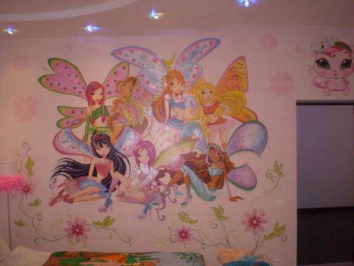 Как украсить стену в детской. Что потребуется для росписи стен 09