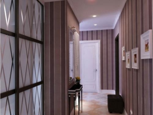 Как с помощью обоев расширить узкий коридор. Цвета 03