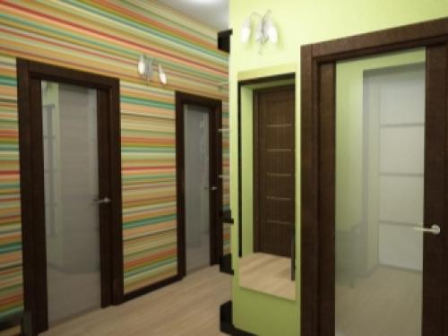 Как с помощью обоев расширить узкий коридор. Цвета 04