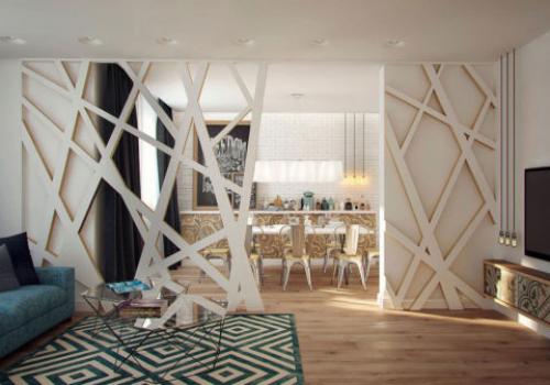 Разделение комнаты на 2 зоны гипсокартоном. Виды зонирования