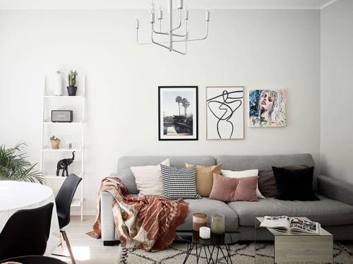 Солнечный скандинавский интерьер двухкомнатной квартиры 05