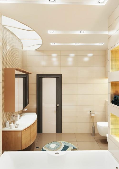 Дизайн ванной комнаты в бежево-коричневых тонах 02