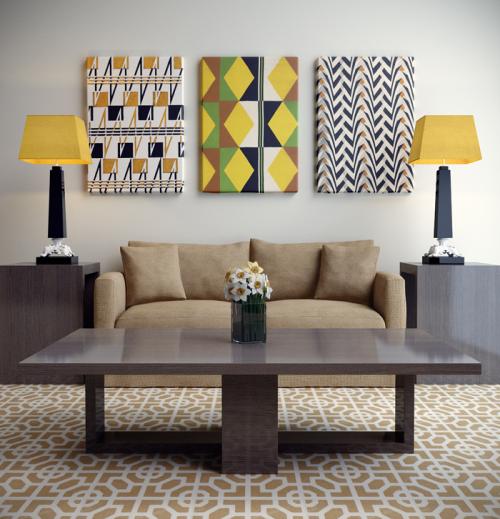 Стена над диваном декор. Акцентная отделка