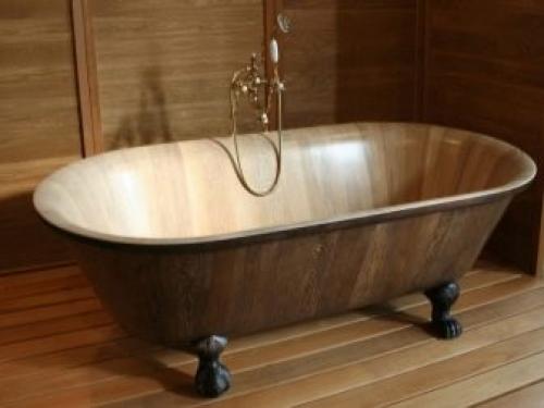 Ванная комната из дерева. Особенности электроснабжения в ванной комнате 15