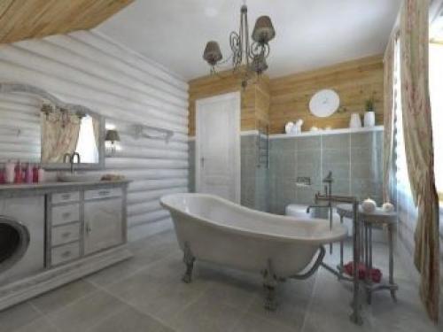 Ванная комната из дерева. Особенности электроснабжения в ванной комнате 13