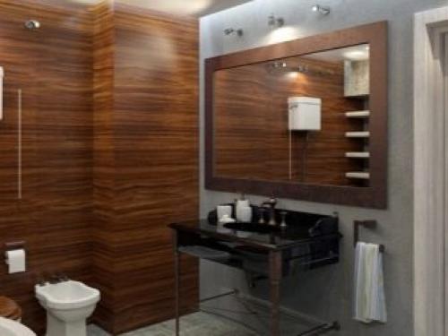 Ванная комната из дерева. Особенности электроснабжения в ванной комнате 22