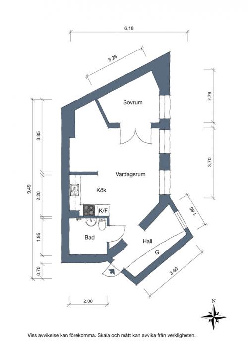 Компактная квартира в Гётеборге, где всему нашлось своё место (42 кв. м) 15