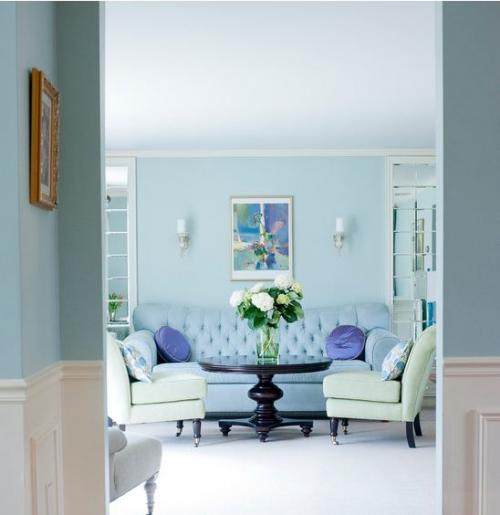 Цвет морской волны в интерьере 16