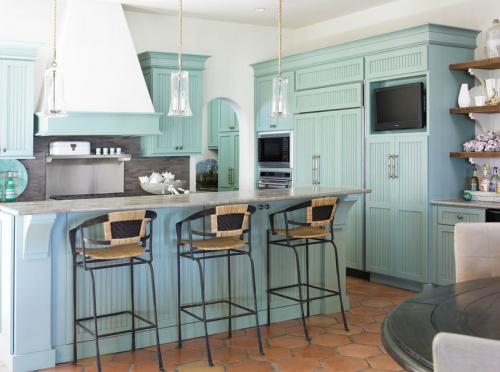 Цвет морской волны в интерьере 12