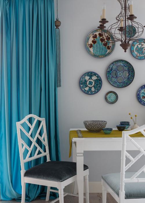 Бело-голубая квартира с восточными нотками в Москве (80 кв. м) 07