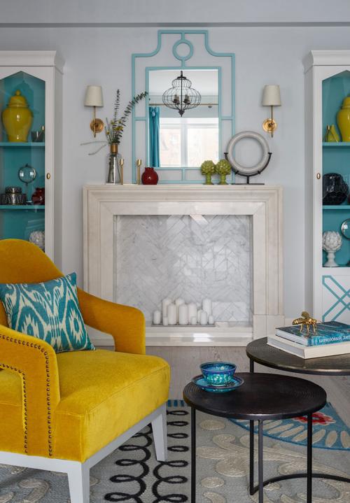 Бело-голубая квартира с восточными нотками в Москве (80 кв. м) 10