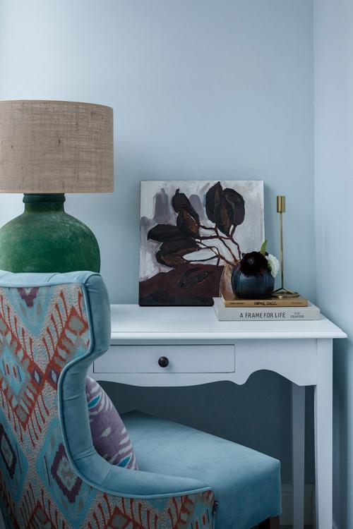 Бело-голубая квартира с восточными нотками в Москве (80 кв. м) 16