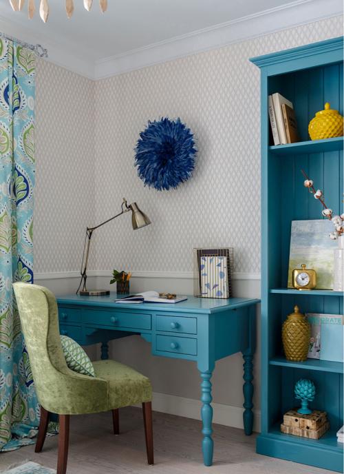 Бело-голубая квартира с восточными нотками в Москве (80 кв. м) 12