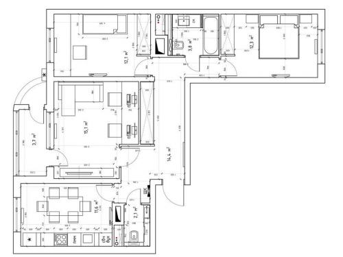 Перепланировка 3 комнатной квартиры 60м2. Перепланировка трёшки в типовой панельке: 7 схем (бесплатно)