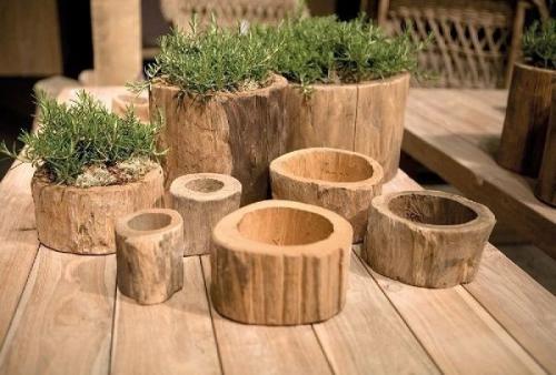 Композиция из орхидей в горшках в домашних условиях. Из дерева