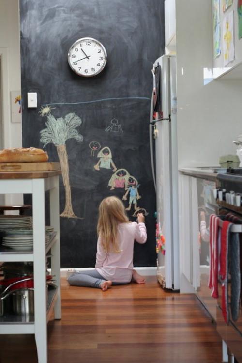 Грифельная стена в интерьере. Грифельные стены и доски в интерьере квартиры