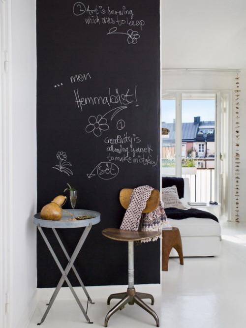 Грифельная стена в интерьере. Грифельные стены и доски в интерьере квартиры