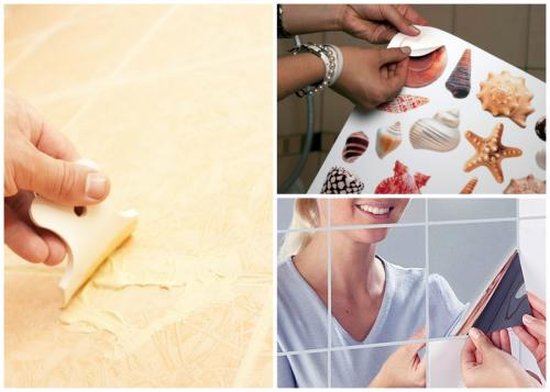 Как декорировать старую кафельную плитку. Изменение дизайна ванной