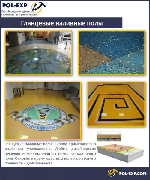 Наливной пол глянец. Глянцевые наливные полы
