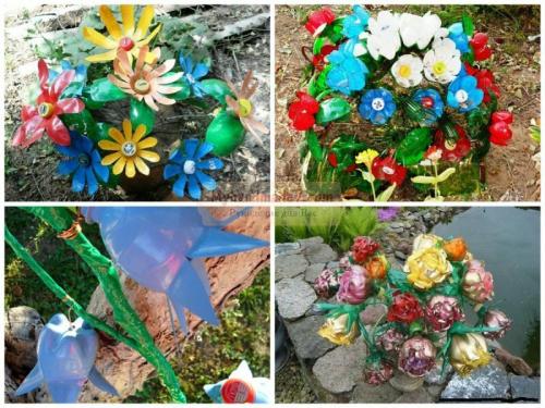 Как сделать листья из пластиковых бутылок. Как сделать цветы из пластиковых бутылок