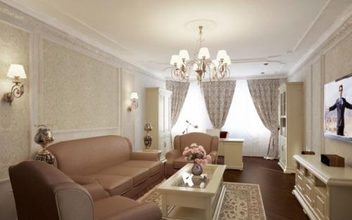 Бежевый интерьер с яркими акцентами. Бежевый в качестве основы