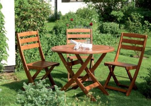 Садовый столик из плитки. Уличный стол для дачи из дерева