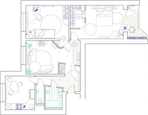 Перепланировка трехкомнатной квартиры . Планировка трёшки в панельке П-44: 5 удачных схем (бесплатно)