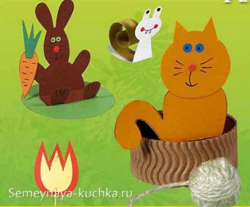 Поделки из бумаги для детей 6 лет. на плоском шаблоне из картона.