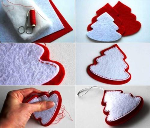 Поделки новый год 2019. Игрушки из фетра 01 Поделки новый год 2019. Игрушки из фетра 01