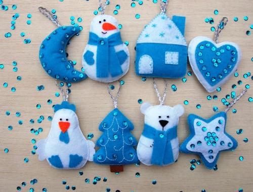 Поделки новый год 2019. Игрушки из фетра 03 Поделки новый год 2019. Игрушки из фетра 03