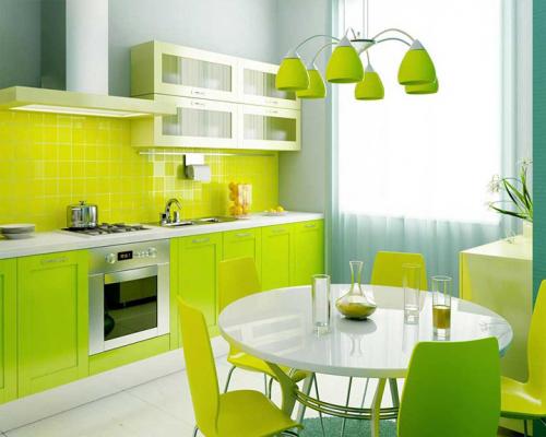 Дизайн кухни в салатовом цвете. На чем сделать акцент