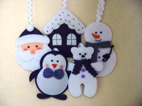 Поделки новый год 2019. Игрушки из фетра 04 Поделки новый год 2019. Игрушки из фетра 04