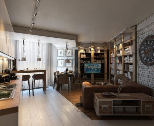 Кирпич в интерьере гостиной. Стили с применением кирпича.