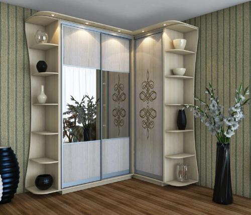Угловые шкафы купе для гостинной. Преимущества и недостатки угловых шкафов-купе в гостиной