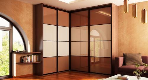 Угловые шкафы купе для гостинной. Преимущества и недостатки угловых шкафов-купе в гостиной