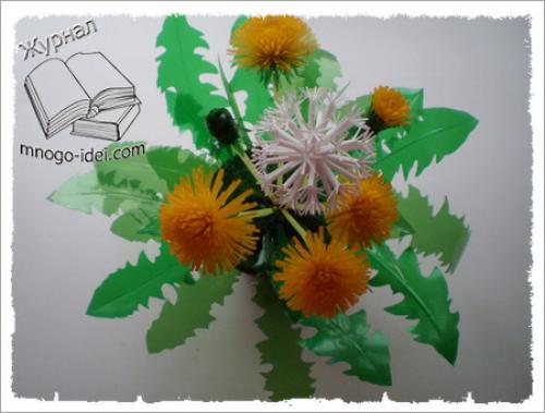 Как из пластиковой бутылки сделать цветок одуванчик. Одуванчик из пластиковых бутылок.