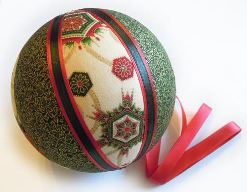 Шар новогодний из лент. Мастер-класс «Новогодние шары из лент» 43 Шар новогодний из лент. Мастер-класс «Новогодние шары из лент» 43