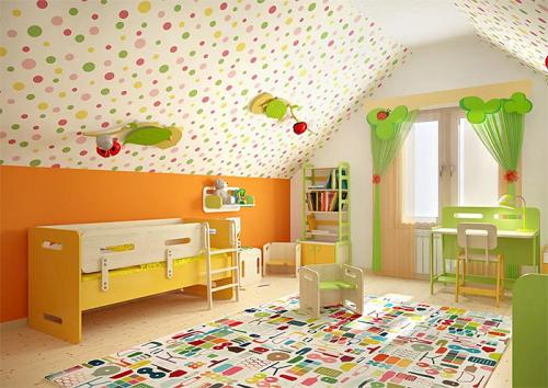 Комбинирование обоев в детской. Комбинируем обои в детской комнате
