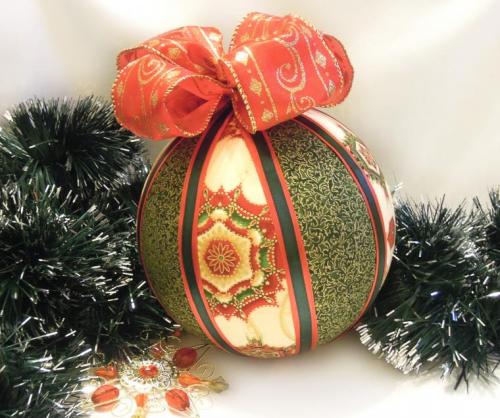 Шар новогодний из лент. Мастер-класс «Новогодние шары из лент» 46 Шар новогодний из лент. Мастер-класс «Новогодние шары из лент» 46