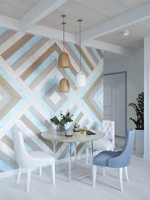 Комбинирование обоев в комнате. На кухне