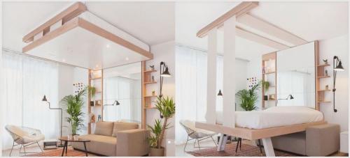 Кровать спрятанная в потолке. Кровать под потолком в интерьере квартиры. 16 Кровать спрятанная в потолке. Кровать под потолком в интерьере квартиры. 16