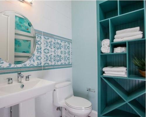 Сине-зеленый цвет в интерьере 09