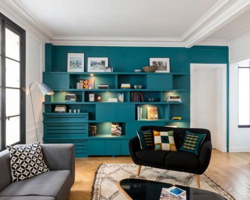Сине-зеленый цвет в интерьере 14