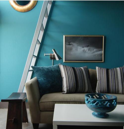 Сине-зеленый цвет в интерьере 13
