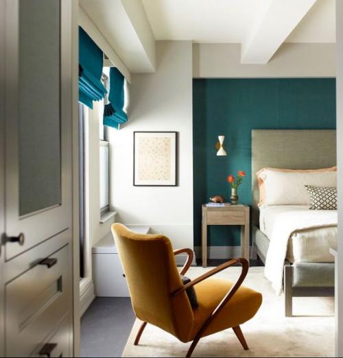 Сине-зеленый цвет в интерьере 03