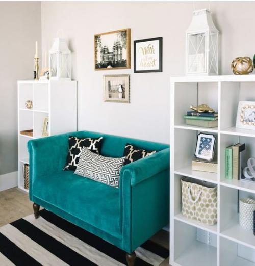 Сине-зеленый цвет в интерьере 08