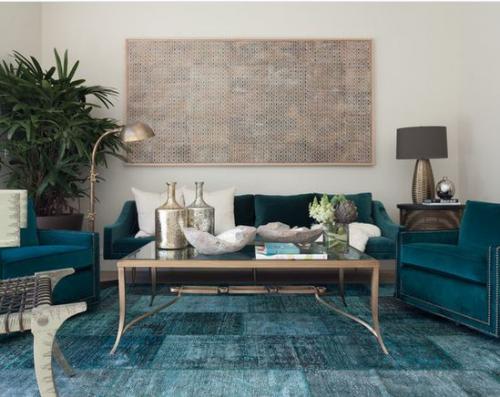 Сине-зеленый цвет в интерьере 06