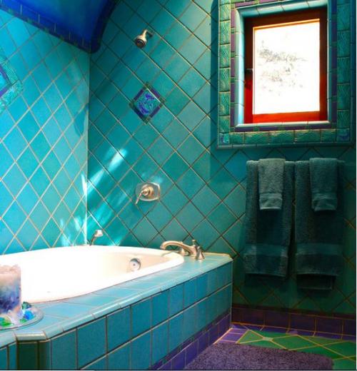 Сине-зеленый цвет в интерьере 10