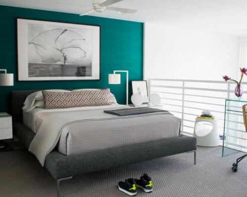 Сине-зеленый цвет в интерьере 12