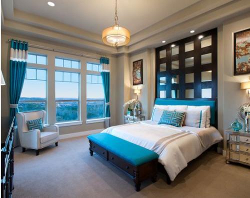 Сине-зеленый цвет в интерьере 01